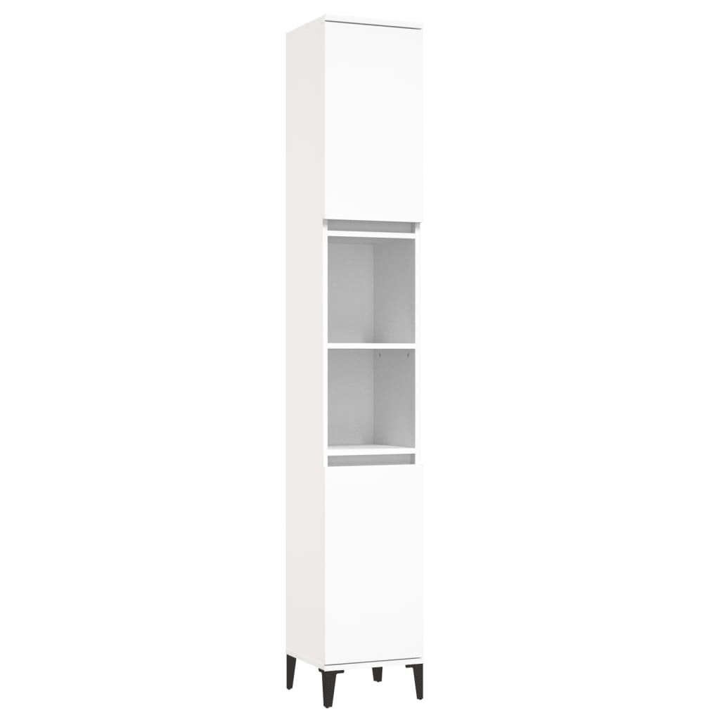 vidaXL Ensemble de meubles de salle de bain 3 pcs Blanc Matériau à base de bois