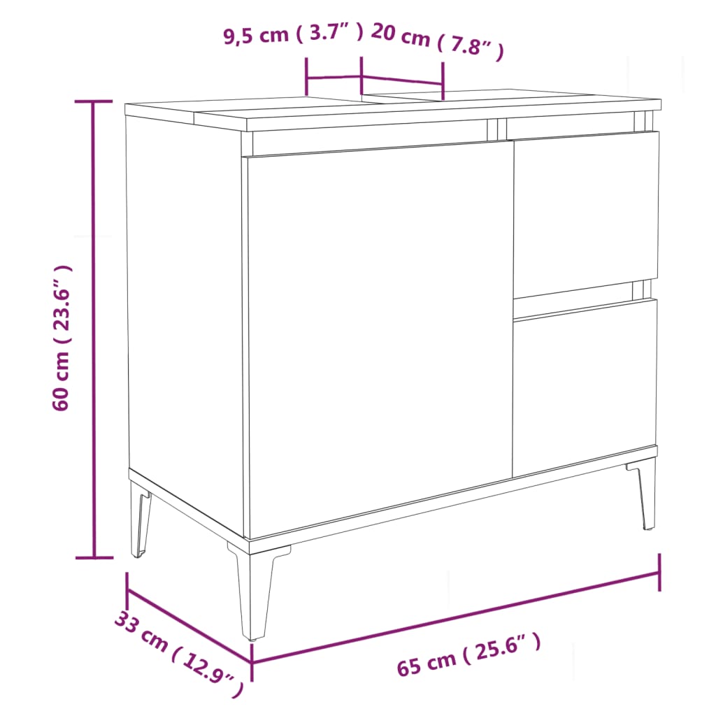 vidaXL Ensemble de meubles de salle de bain 3 pcs Blanc Matériau à base de bois