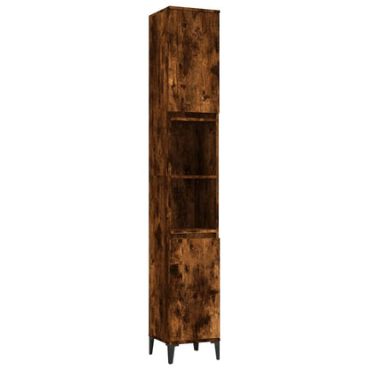 vidaXL 3-tlg. Badmöbel-Set Räuchereiche Holzwerkstoff