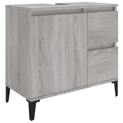 vidaXL Ensemble de meubles de salle de bain 3 pcs Gris Aggloméré Sonoma