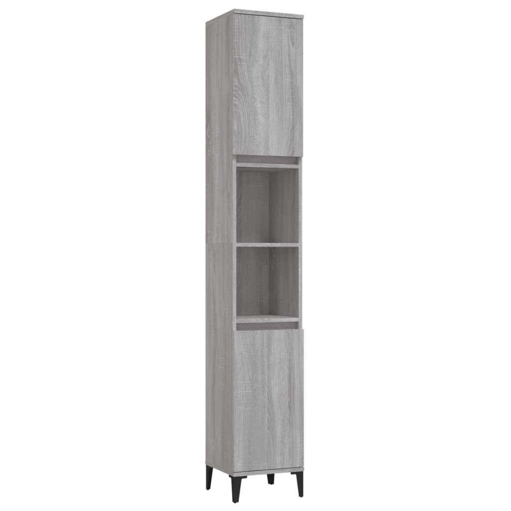 vidaXL Ensemble de meubles de salle de bain 3 pcs Gris Aggloméré Sonoma