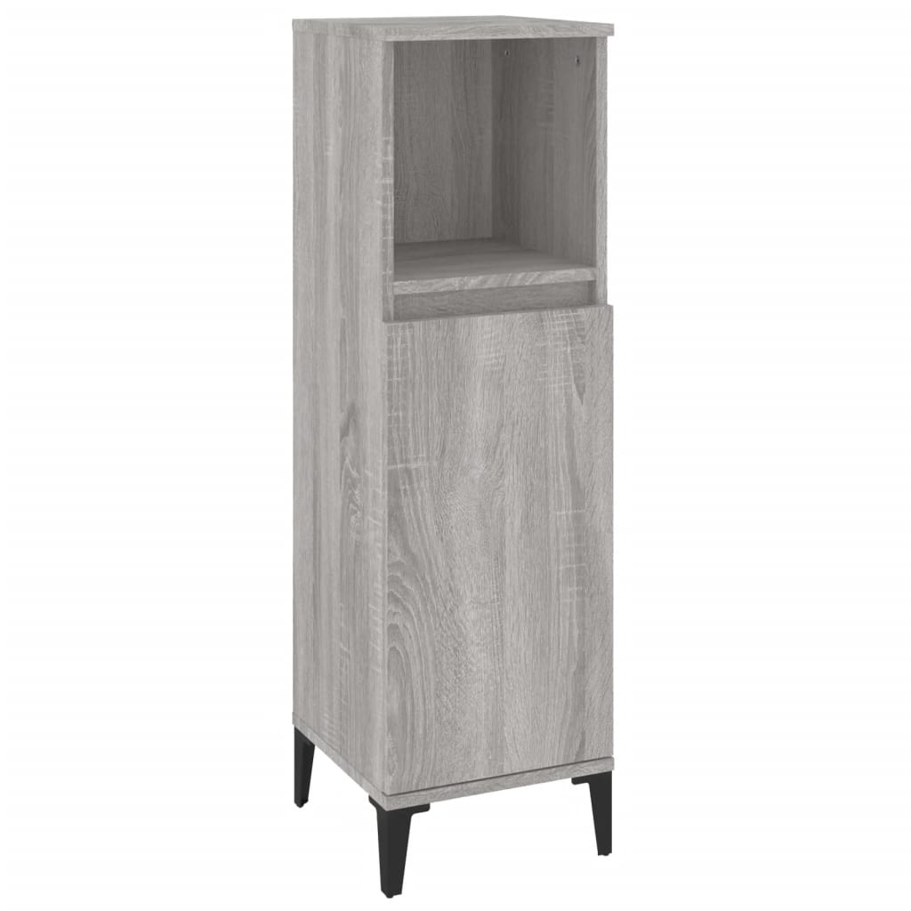 vidaXL Ensemble de meubles de salle de bain 3 pcs Gris Aggloméré Sonoma