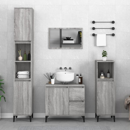 vidaXL Ensemble de meubles de salle de bain 3 pcs Gris Aggloméré Sonoma