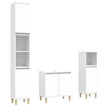 vidaXL Ensemble de meubles de salle de bain 3 pcs Blanc Matériau à base de bois