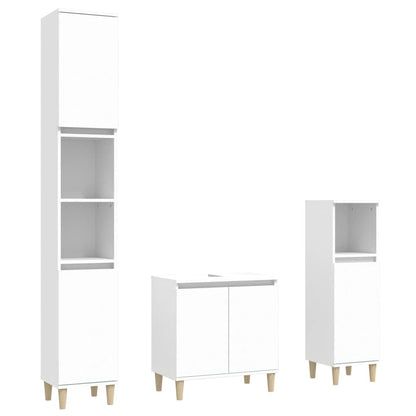 vidaXL Ensemble de meubles de salle de bain 3 pcs Blanc Matériau à base de bois