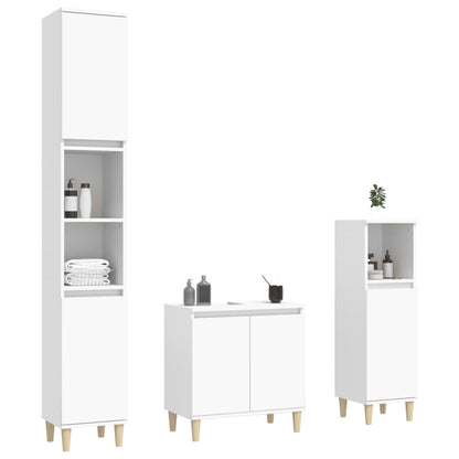 vidaXL Ensemble de meubles de salle de bain 3 pcs Blanc Matériau à base de bois