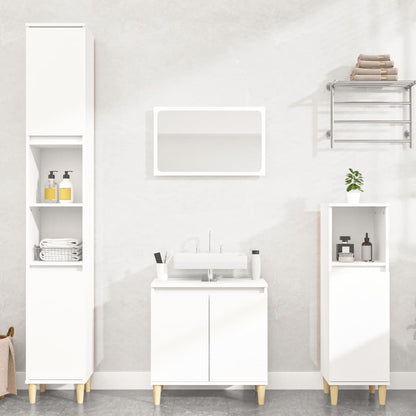 vidaXL Ensemble de meubles de salle de bain 3 pcs Blanc Matériau à base de bois
