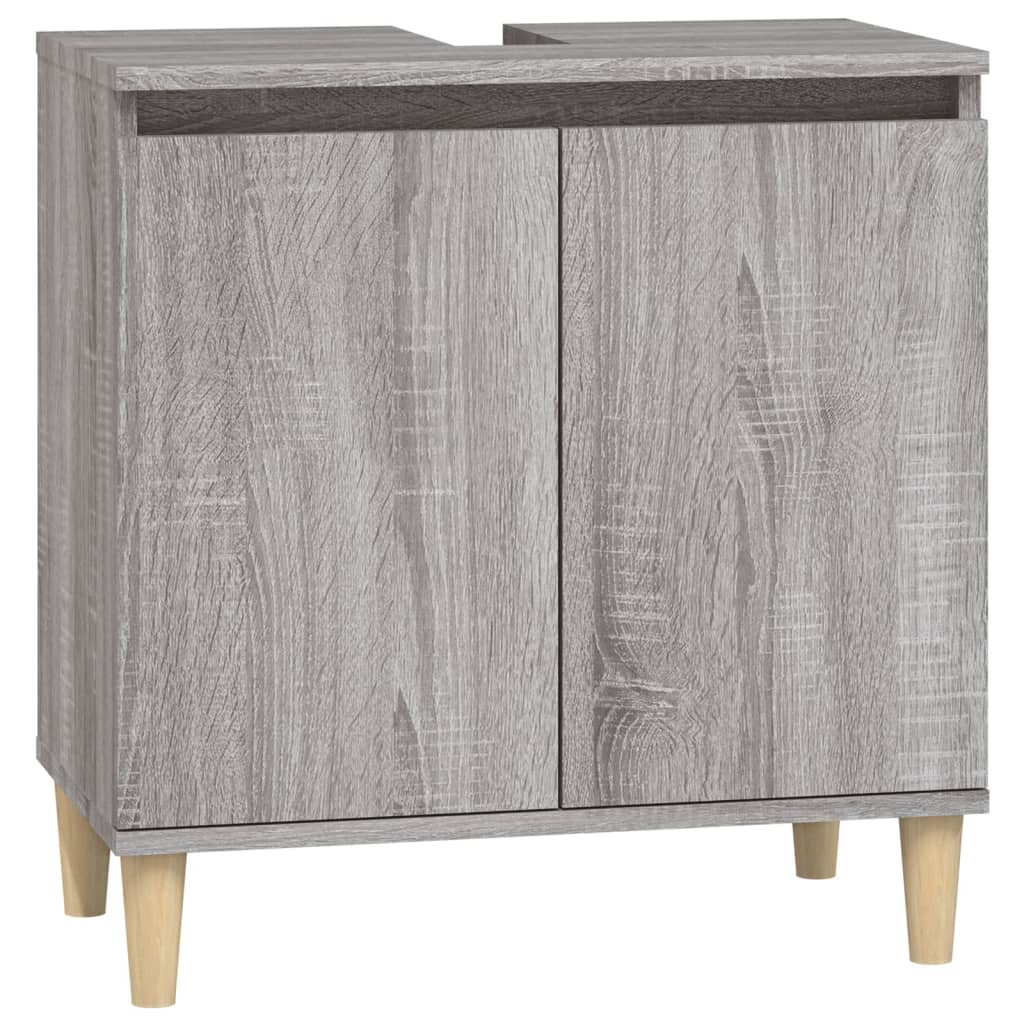 vidaXL Ensemble de meubles de salle de bain 3 pcs Gris Aggloméré Sonoma