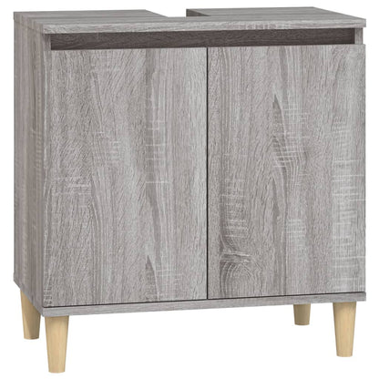 vidaXL Ensemble de meubles de salle de bain 3 pcs Gris Aggloméré Sonoma