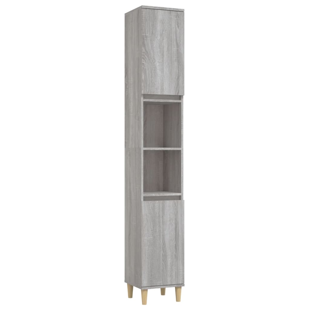 vidaXL Ensemble de meubles de salle de bain 3 pcs Gris Aggloméré Sonoma