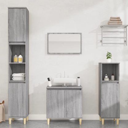 vidaXL Ensemble de meubles de salle de bain 3 pcs Gris Aggloméré Sonoma