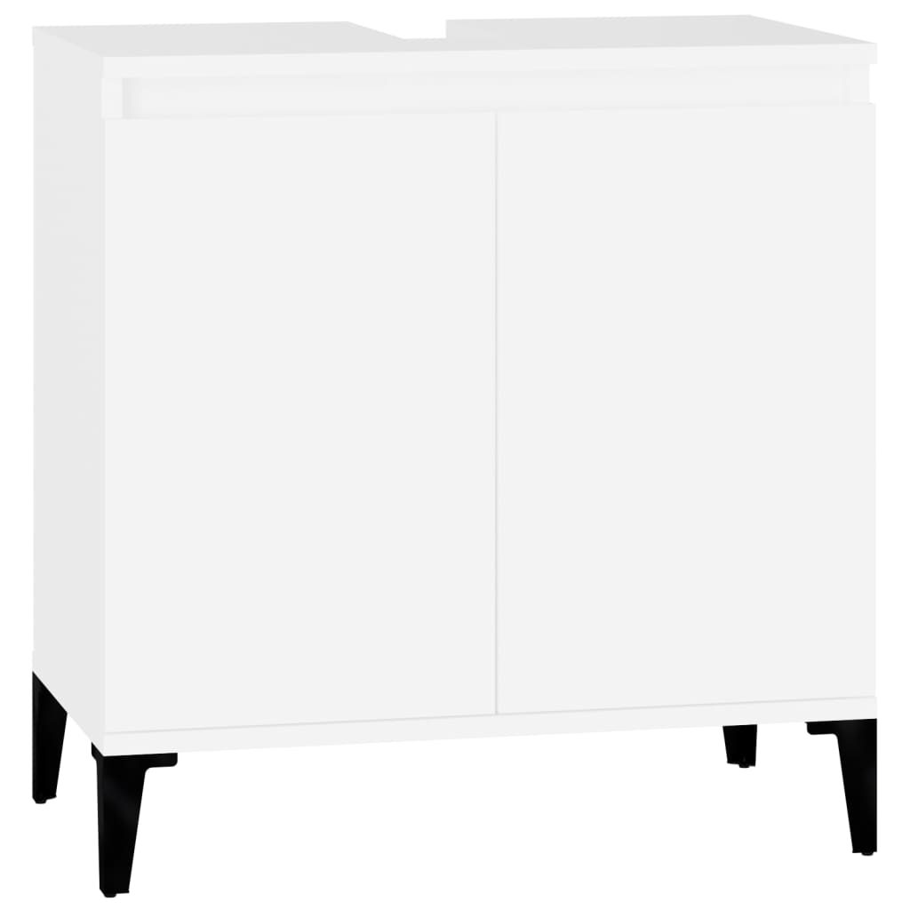 vidaXL Ensemble de meubles de salle de bain 3 pcs Blanc Matériau à base de bois
