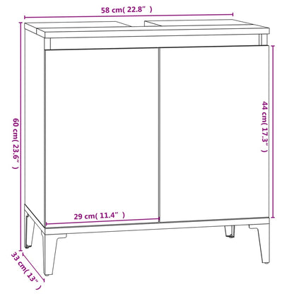 vidaXL 3-tlg. Badmöbel-Set Grau Sonoma Holzwerkstoff