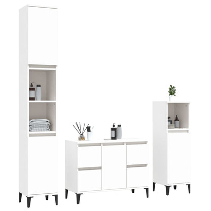 vidaXL Ensemble de meubles de salle de bain 3 pcs Blanc Matériau à base de bois