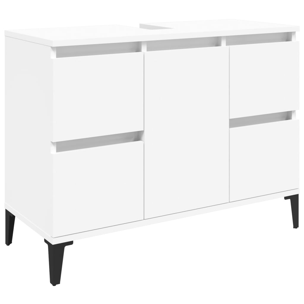 vidaXL Ensemble de meubles de salle de bain 3 pcs Blanc Matériau à base de bois