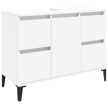 vidaXL Ensemble de meubles de salle de bain 3 pcs Blanc Matériau à base de bois