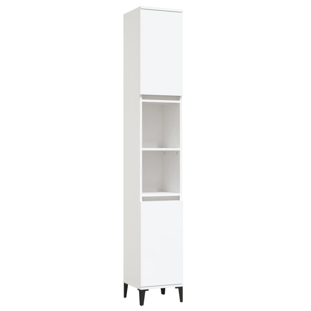 vidaXL Ensemble de meubles de salle de bain 3 pcs Blanc Matériau à base de bois