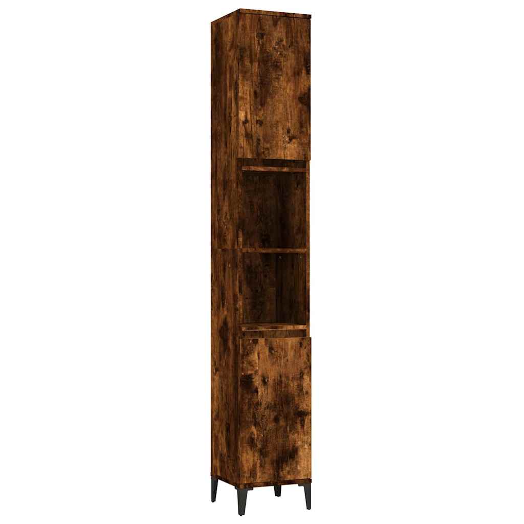 vidaXL Ensemble de meubles de salle de bain 3 pièces Chêne fumé Bois d'ingénierie