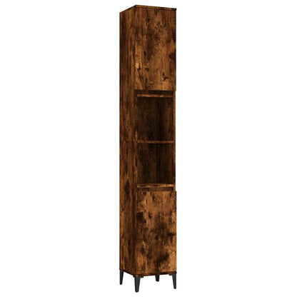 vidaXL Ensemble de meubles de salle de bain 3 pièces Chêne fumé Bois d'ingénierie