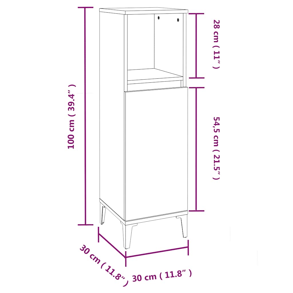 vidaXL Ensemble de meubles de salle de bain 3 pièces Chêne fumé Bois d'ingénierie