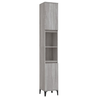 vidaXL Ensemble de meubles de salle de bain 3 pcs Gris Aggloméré Sonoma