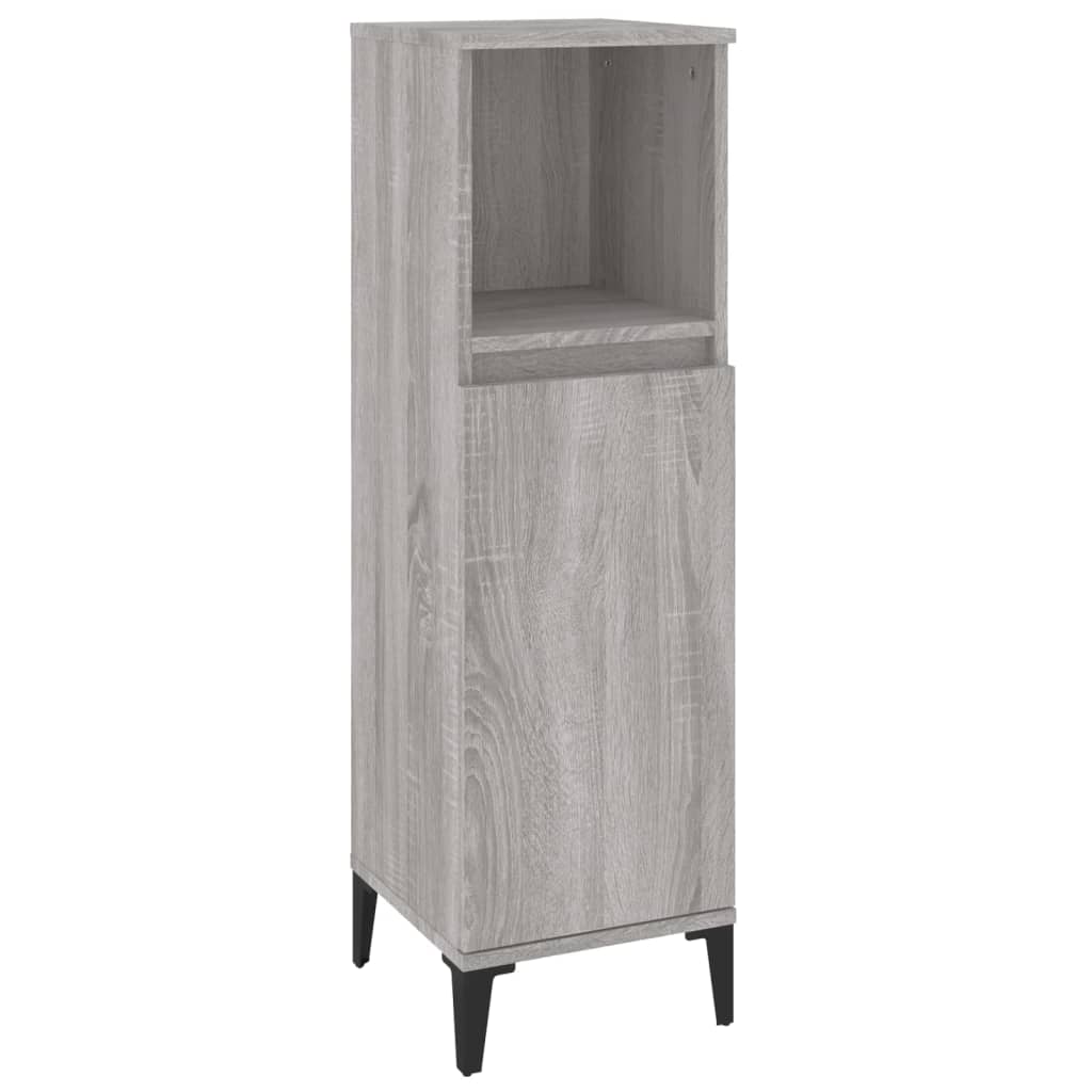 vidaXL Ensemble de meubles de salle de bain 3 pcs Gris Aggloméré Sonoma