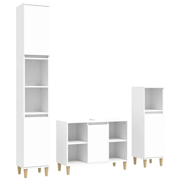 vidaXL Ensemble de meubles de salle de bain 3 pcs Blanc Matériau à base de bois