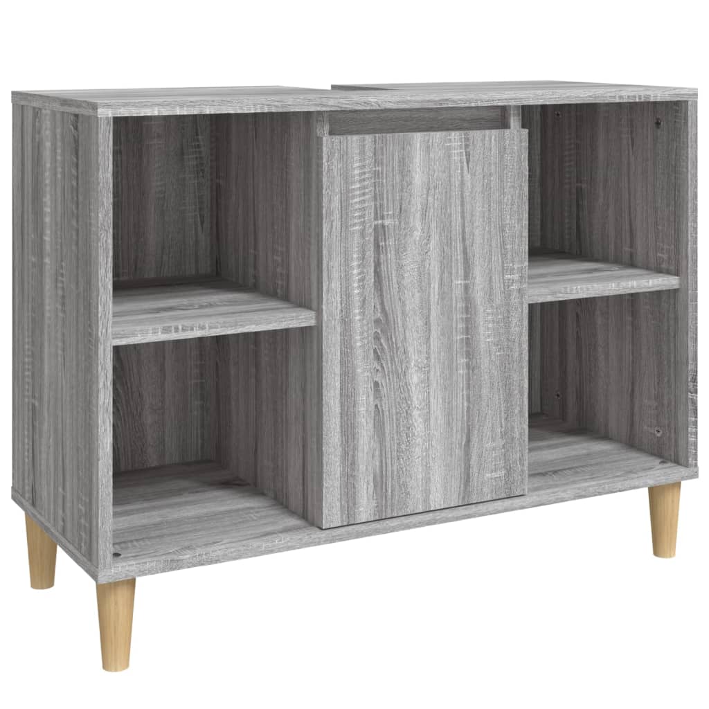 vidaXL Ensemble de meubles de salle de bain 3 pcs Gris Aggloméré Sonoma