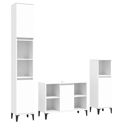 vidaXL Ensemble de meubles de salle de bain 3 pcs Blanc Matériau à base de bois