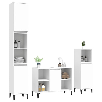 vidaXL Ensemble de meubles de salle de bain 3 pcs Blanc Matériau à base de bois