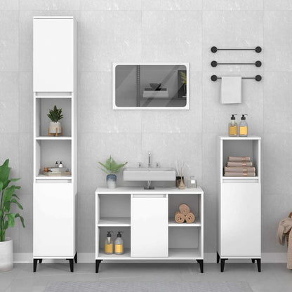 vidaXL Ensemble de meubles de salle de bain 3 pcs Blanc Matériau à base de bois