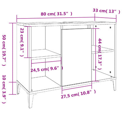 vidaXL Ensemble de meubles de salle de bain 3 pièces Chêne fumé Bois d'ingénierie
