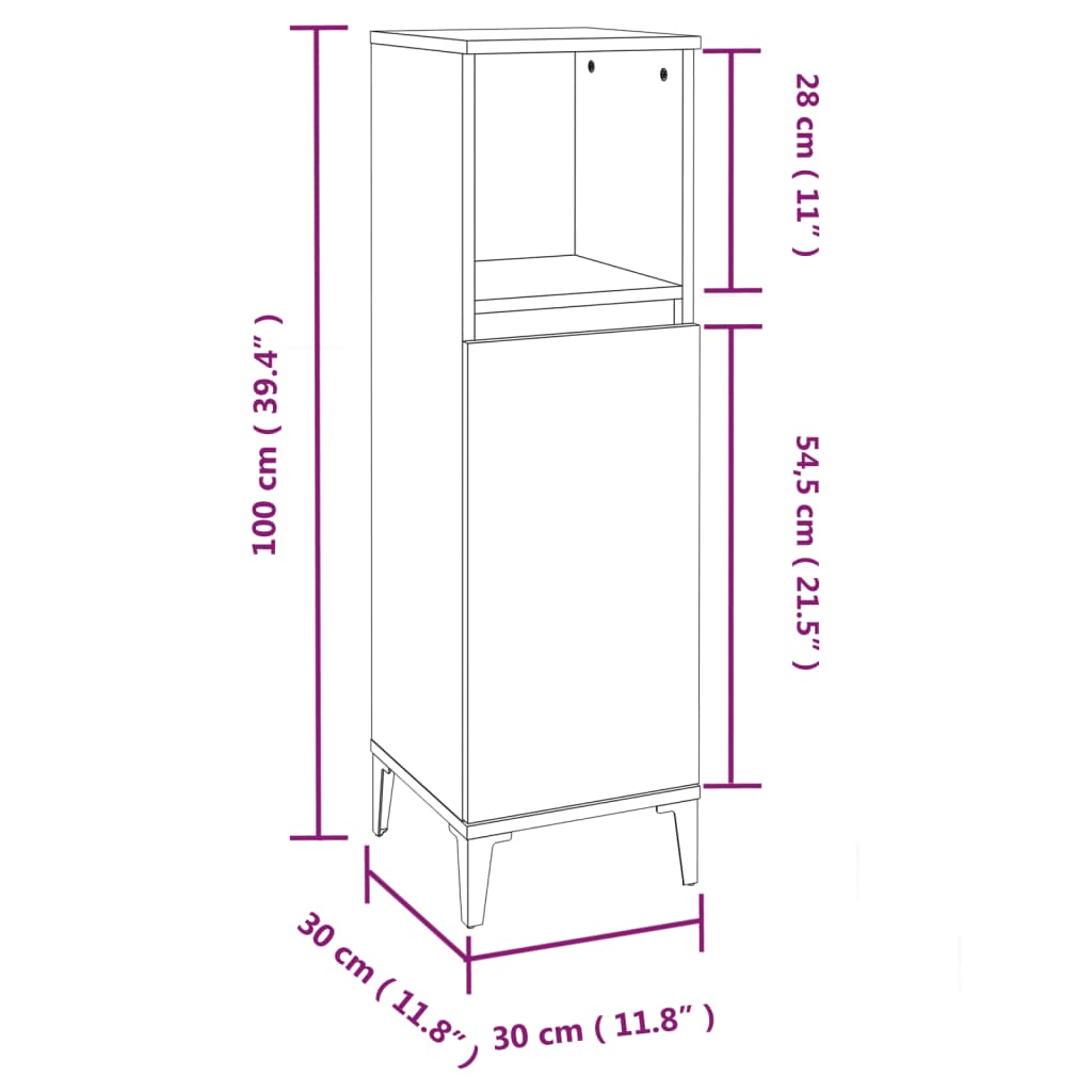 vidaXL Ensemble de meubles de salle de bain 3 pièces Chêne fumé Bois d'ingénierie