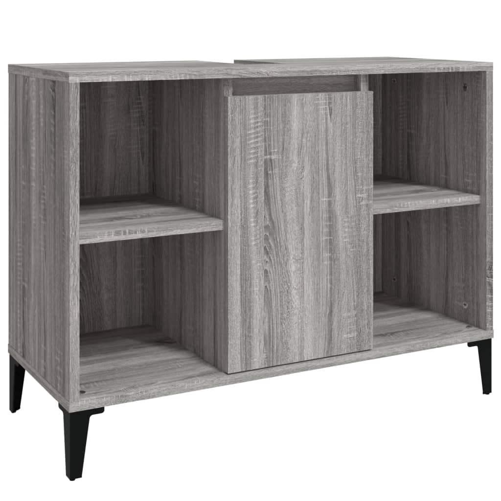 vidaXL Ensemble de meubles de salle de bain 3 pcs Gris Aggloméré Sonoma