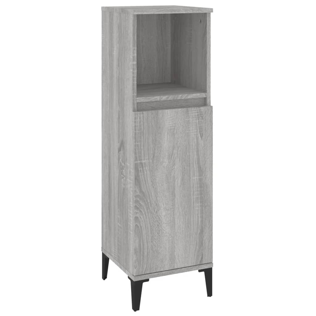 vidaXL Ensemble de meubles de salle de bain 3 pcs Gris Aggloméré Sonoma