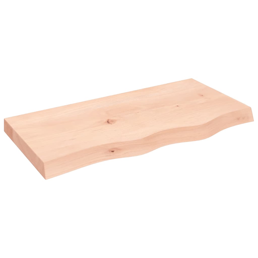 vidaXL Tischplatte 80x40x(2-6) cm Massivholz Eiche Unbehandelt