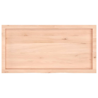 vidaXL Tischplatte 100x50x(2-6) cm Massivholz Eiche Unbehandelt
