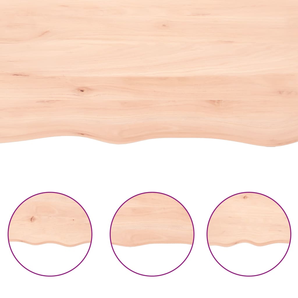 vidaXL Tischplatte 100x60x2 cm Massivholz Eiche Unbehandelt