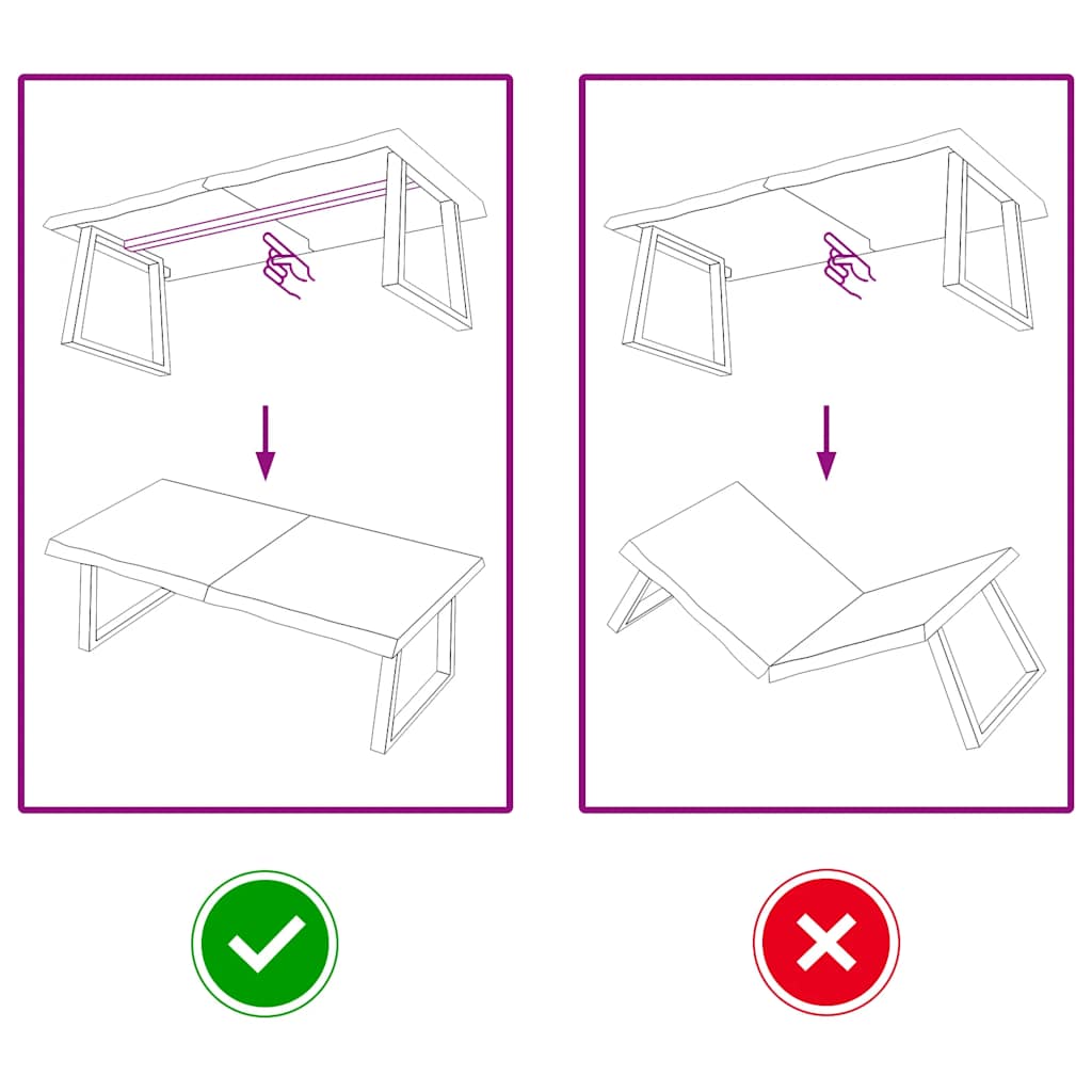 vidaXL Tischplatte 120x60x(2-6) cm Massivholz Eiche Unbehandelt