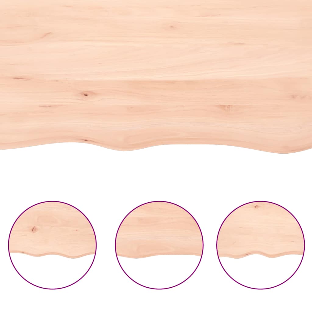 vidaXL Tischplatte 120x60x(2-6) cm Massivholz Eiche Unbehandelt
