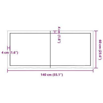 vidaXL Plateau de table 140x60x(2-6) cm en chêne massif non traité