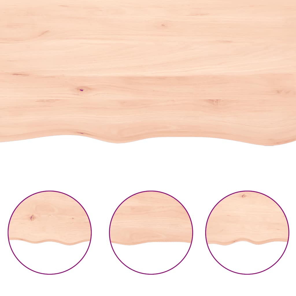 vidaXL Tischplatte 180x60x(2-6) cm Massivholz Eiche Unbehandelt