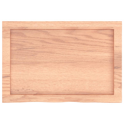 vidaXL Tischplatte Hellbraun 60x40x(2-4) cm Massivholz Eiche Behandelt
