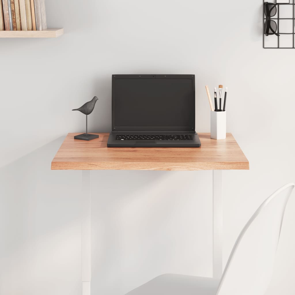 vidaXL Plateau de table Bois massif de chêne traité Marron clair 60x50x2 cm