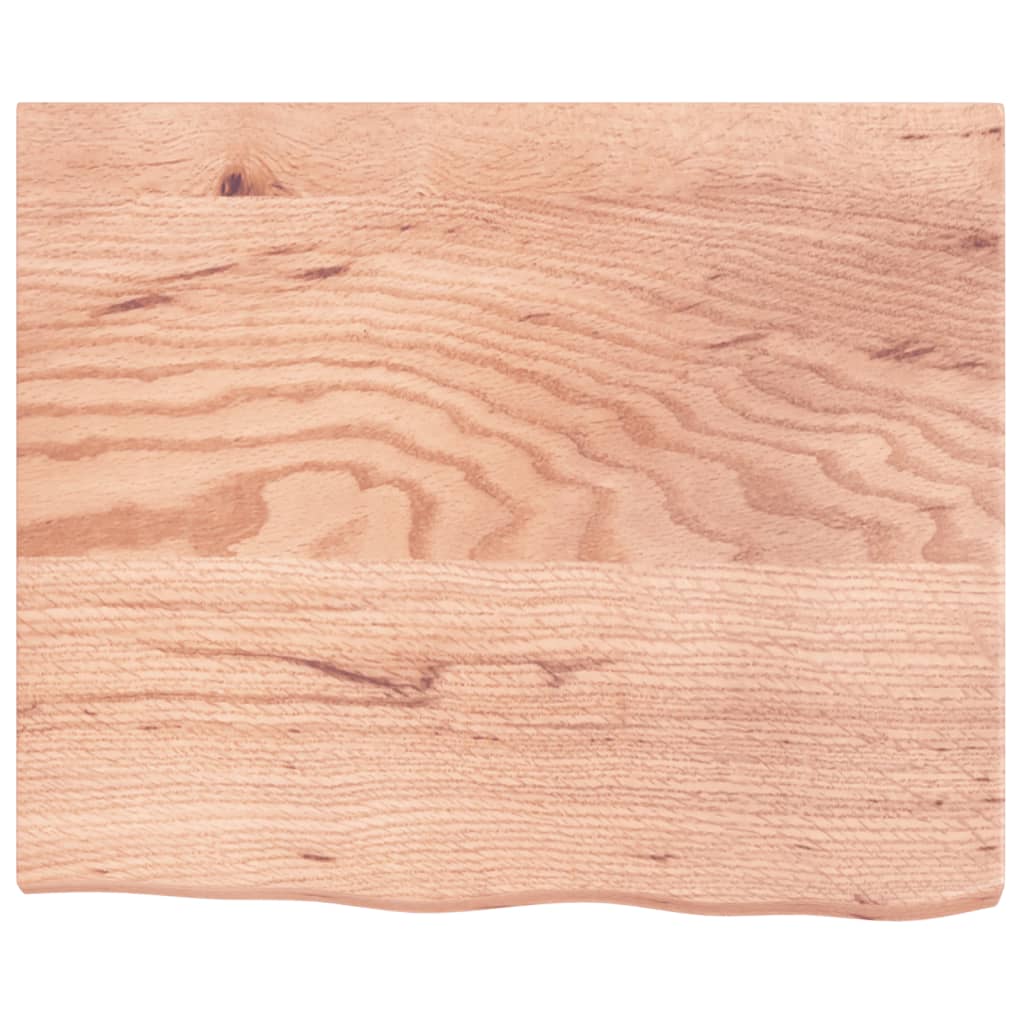 vidaXL Plateau de table Bois de chêne massif marron clair 60x50x(2-4) cm traité