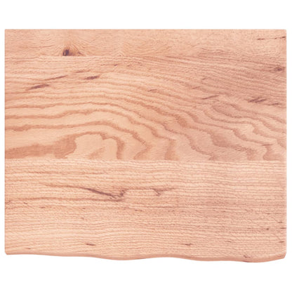 vidaXL Plateau de table Bois de chêne massif marron clair 60x50x(2-4) cm traité