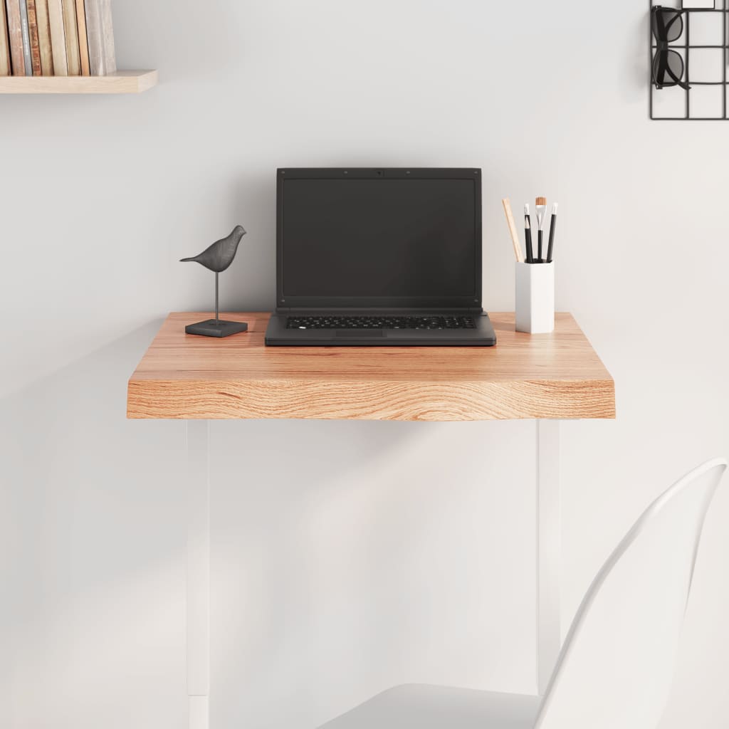 vidaXL Plateau de table marron clair 60x50x(2-6) cm en chêne massif traité