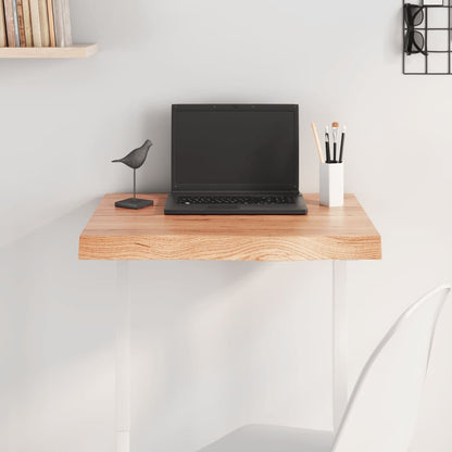 vidaXL Plateau de table marron clair 60x50x(2-6) cm en chêne massif traité