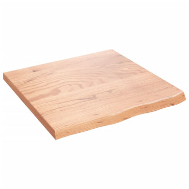 vidaXL Plateau de table marron clair 60x60x(2-4) cm bois de chêne massif traité