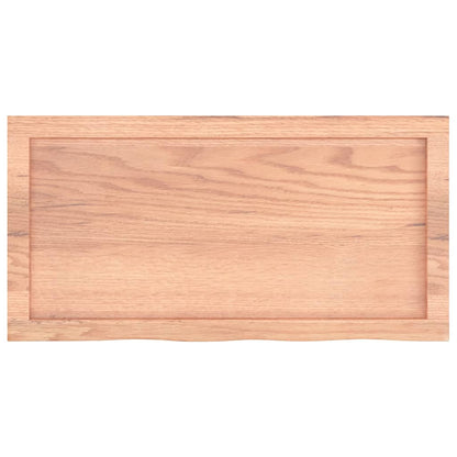vidaXL Plateau de table marron clair 80x40x(2-4) cm en chêne massif traité